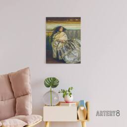 "Artery8 Nonchaloir Reclined Portrait Sargent Canvas Wall Art Print - Size: W12"" x H16""" - thumbnail 3