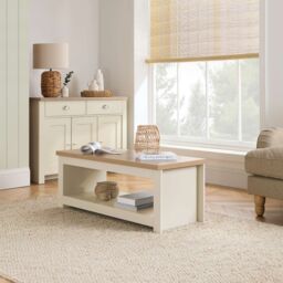 Birlea Coffee Table Highgate Rectangular Farmhouse Shabby Chic in Cream