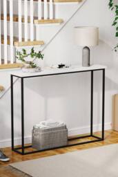 Home Discount Vida Designs Console Table With Metal Leg Multi-purpose Furniture in White - thumbnail 1