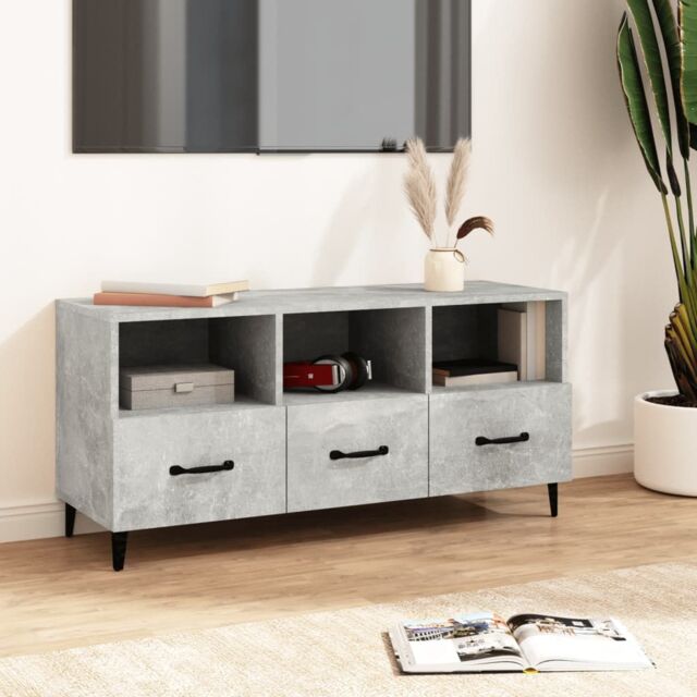 Berkfield Home TV Cabinet Concrete Grey 102x35x50 cm Engineered Wood - Size: 102 x 35 x 50 cm - image 1