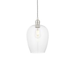 Netlighting 'LIVORNO' Dimmable Stylish Indoor Glass Single Pendant Ceiling Lamp in Silver - thumbnail 1