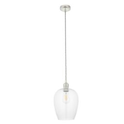 Netlighting 'LIVORNO' Dimmable Stylish Indoor Glass Single Pendant Ceiling Lamp in Silver - thumbnail 6