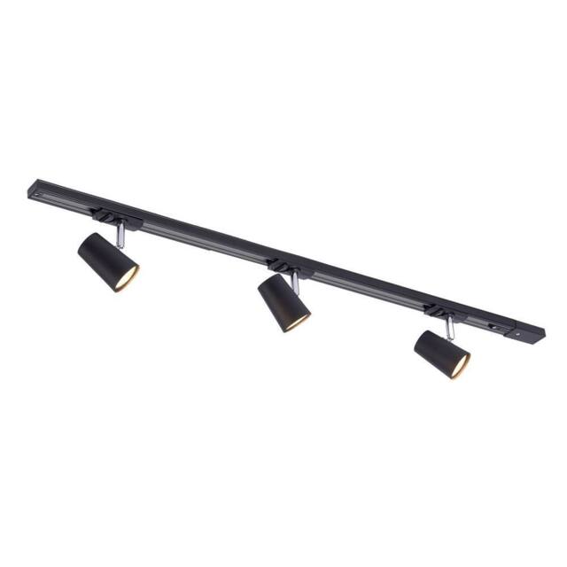 Netlighting Astley Modern 3 Light Ceiling Spotlight Bar GU10 in Black