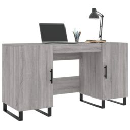 Berkfield Home Desk Grey Sonoma 140x50x75 cm Engineered Wood - Size: 140 x 50 x 75 cm - thumbnail 3