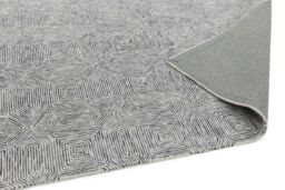 The Rug Shop UK Black Luxurious Modern Easy to clean Hand Made Geometric Area Rug - Size: 200 cm x 300 cm - thumbnail 5