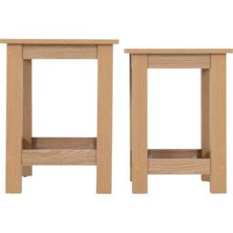 FORGEVIO Nest Of 2 Tables Space Saving Natural Oak Effect Modern in Light Oak - thumbnail 5