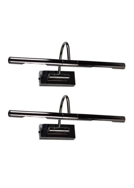 ValueLights Capri Pair of Adjustable Twin Bulb Picture Wall Lights with G9 Bulbs in Black - image 1
