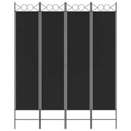 Berkfield Home 4-Panel Room Divider Black 160x200 cm Fabric - thumbnail 3