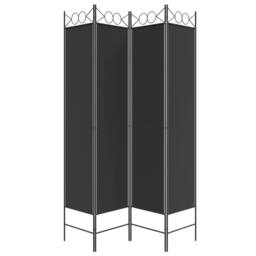 Berkfield Home 4-Panel Room Divider Black 160x200 cm Fabric - thumbnail 4