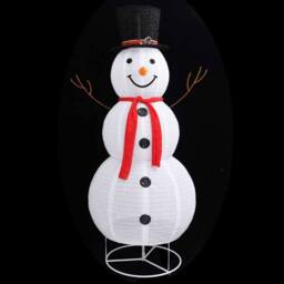 Berkfield Home Decorative Christmas Snowman Figure LED Luxury Fabric 180cm - thumbnail 4