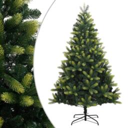 Berkfield Home Beautiful Artificial Hinged Christmas Tree with Stand 180 cm in Green - thumbnail 2