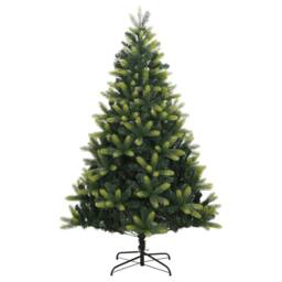Berkfield Home Beautiful Artificial Hinged Christmas Tree with Stand 180 cm in Green - thumbnail 3