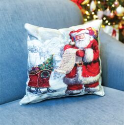 Netagon Santa Design Christmas Themed Cushion 40X40CM in Grey - Size: 40X40 cm - thumbnail 3
