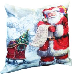 Netagon Santa Design Christmas Themed Cushion 40X40CM in Grey - Size: 40X40 cm - thumbnail 1