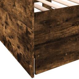 Berkfield Home Daybed with Drawers without Mattress Smoked Oak 100x200 cm in Brown - thumbnail 7