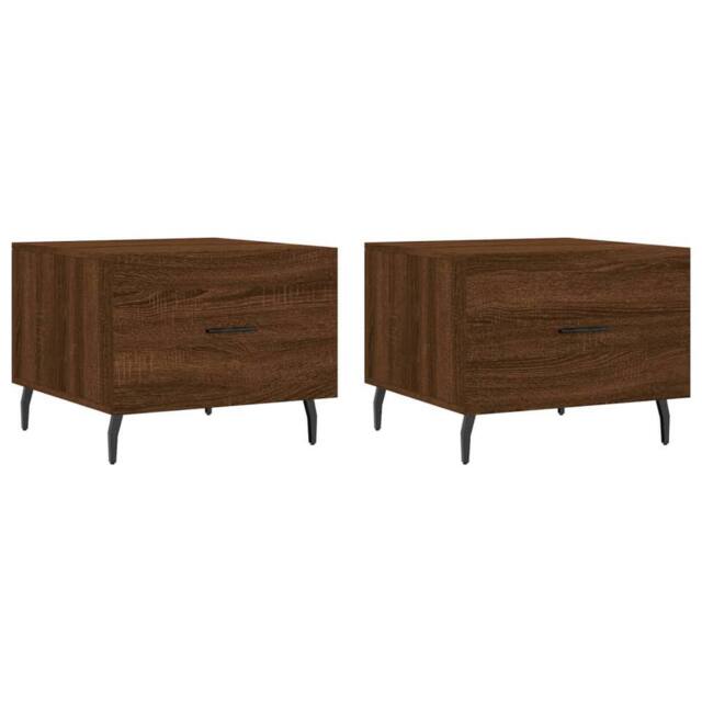 Berkfield Home Coffee Tables 2 pcs Brown Oak 50x50x40 cm Engineered Wood - Size: 50 x 50 x 40 cm - image 1