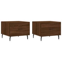 Berkfield Home Coffee Tables 2 pcs Brown Oak 50x50x40 cm Engineered Wood - Size: 50 x 50 x 40 cm - thumbnail 1