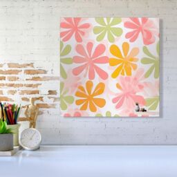 Warren Reed - Designer Yellow & Pink Flowers Canvas - Size: w10 inch x h10 inch - thumbnail 2
