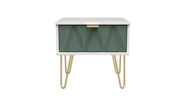 Ready Assembled 2 U Dallas 1 Drawer Bedside (Ready Assembled) in Green - image 1