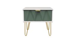 Ready Assembled 2 U Dallas 1 Drawer Bedside (Ready Assembled) in Green - thumbnail 1