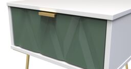 Ready Assembled 2 U Dallas 1 Drawer Bedside (Ready Assembled) in Green - thumbnail 4