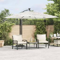 Berkfield Home Durable Garden Parasol with Steel Pole White 269x269x235 cm - Size: 269 x 269 x 235 cm - thumbnail 2
