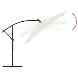 Berkfield Home Durable Garden Parasol with Steel Pole White 269x269x235 cm - Size: 269 x 269 x 235 cm - thumbnail 7
