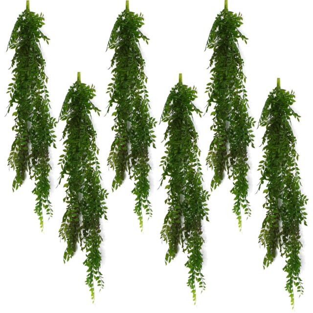 Leaf 6 x 100cm Hanging String of Pearls Fern Plant Dark Green - Size: 6 x 100 cm - image 1