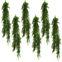 Leaf 6 x 100cm Hanging String of Pearls Fern Plant Dark Green - Size: 6 x 100 cm - thumbnail 1