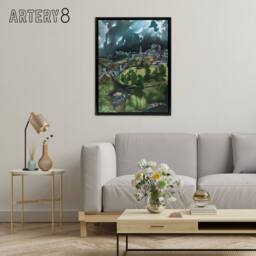 "Artery8 View of Toledo Landscape Painting El Greco Black Framed Canvas Art - Size: W12"" x H16""" - thumbnail 3