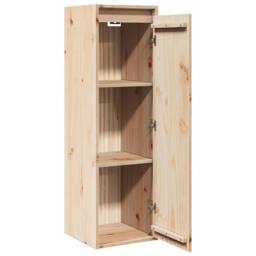 Berkfield Home Wall Cabinet 30x30x100 cm Solid Pinewood in Light Tan - Size: 30 x 30 x 100 cm - thumbnail 5
