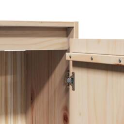 Berkfield Home Wall Cabinet 30x30x100 cm Solid Pinewood in Light Tan - Size: 30 x 30 x 100 cm - thumbnail 9