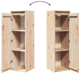 Berkfield Home Wall Cabinet 30x30x100 cm Solid Pinewood in Light Tan - Size: 30 x 30 x 100 cm - thumbnail 8