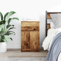 Berkfield Home Bedside Cabinet Old Wood 39x35x65 cm Engineered Wood - Size: 39 x 35 x 65 cm - thumbnail 3
