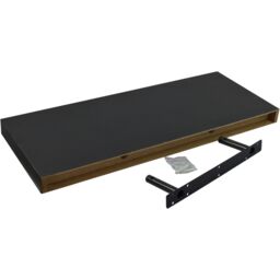 Harbour Housewares 60cm Floating Wall Shelf - Wall Mounted Shelf for Storage & Display in Black - thumbnail 4