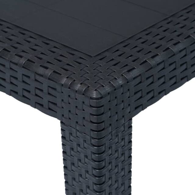 Berkfield Home Garden Table Anthracite 79x79x72 cm Plastic Rattan Look in Black - Size: 79 x 79 x 72 cm - image 1