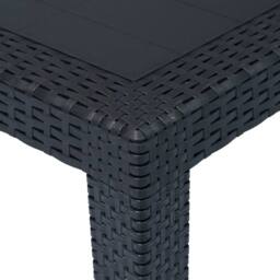 Berkfield Home Garden Table Anthracite 79x79x72 cm Plastic Rattan Look in Black - Size: 79 x 79 x 72 cm - thumbnail 1