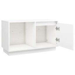 Berkfield Home TV Cabinet White 74x35x44 cm Solid Wood Pine - Size: 74 x 35 x 44 cm - thumbnail 4