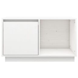 Berkfield Home TV Cabinet White 74x35x44 cm Solid Wood Pine - Size: 74 x 35 x 44 cm - thumbnail 3