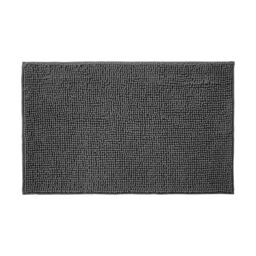 Allure Bath Fashions Chenille Bobble Bath Mat 60 x 90cm - Super Soft Microfibre & Non-Slip in Charcoal - Size: 60 x 90 cm - thumbnail 1