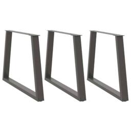 Berkfield Home Modern Dining Table Legs V-Shape 3 pcs Anthracite 90x(72-73.3) cm in Charcoal - thumbnail 2