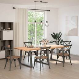 Berkfield Home Modern Dining Table Legs V-Shape 3 pcs Anthracite 90x(72-73.3) cm in Charcoal - thumbnail 3