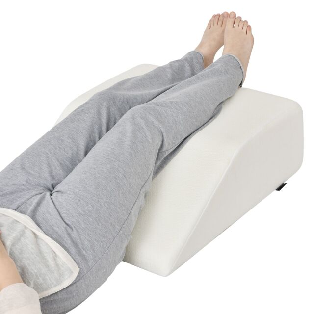 Costway Elevating Memory Foam Leg Rest Pillow Wedge Support Pillow W/ Washable Cover in White - image 1