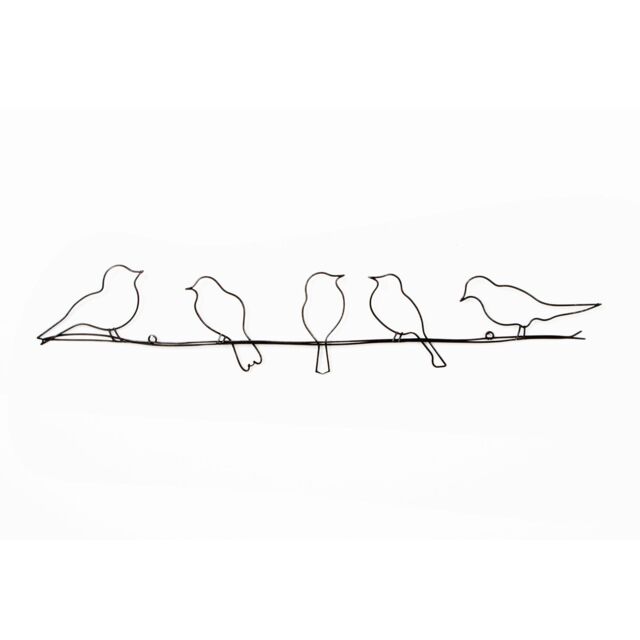 Art for the Home Bird on a Wire Metal Wall Art in Silver - image 1