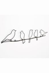 Art for the Home Bird on a Wire Metal Wall Art in Silver - thumbnail 2