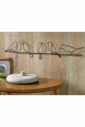 Art for the Home Bird on a Wire Metal Wall Art in Silver - thumbnail 3