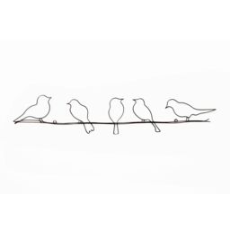Art for the Home Bird on a Wire Metal Wall Art in Silver