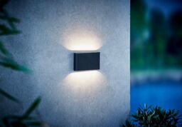 Nordlux Modern Outdoor Wall Light Black Aluminium Intergrated LED Weatherproof - Mains Powered, IP54 - thumbnail 2