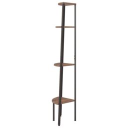 Berkfield Home 4-Tier Corner Shelf Dark Brown & Black 45.5x31.5x150 cm - thumbnail 4