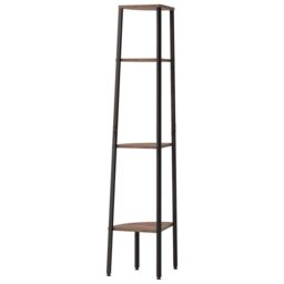 Berkfield Home 4-Tier Corner Shelf Dark Brown & Black 45.5x31.5x150 cm - thumbnail 5